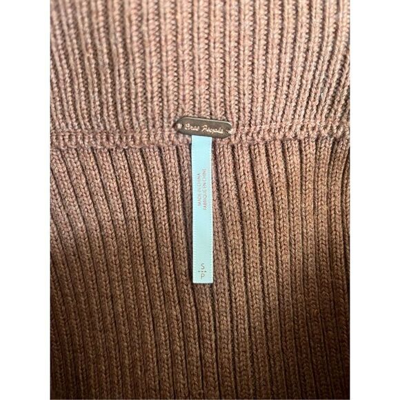 Free People Brown Solid Gold Ribbed Knit Skirt - Picture 5 of 6